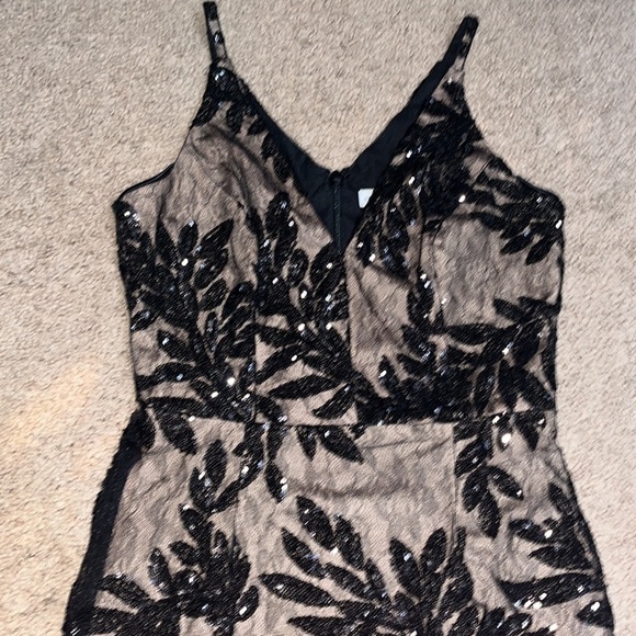 Dress The Population Sharon Lace Sequin Floral Mermaid Maxi Gown Black Small - Picture 7 of 14